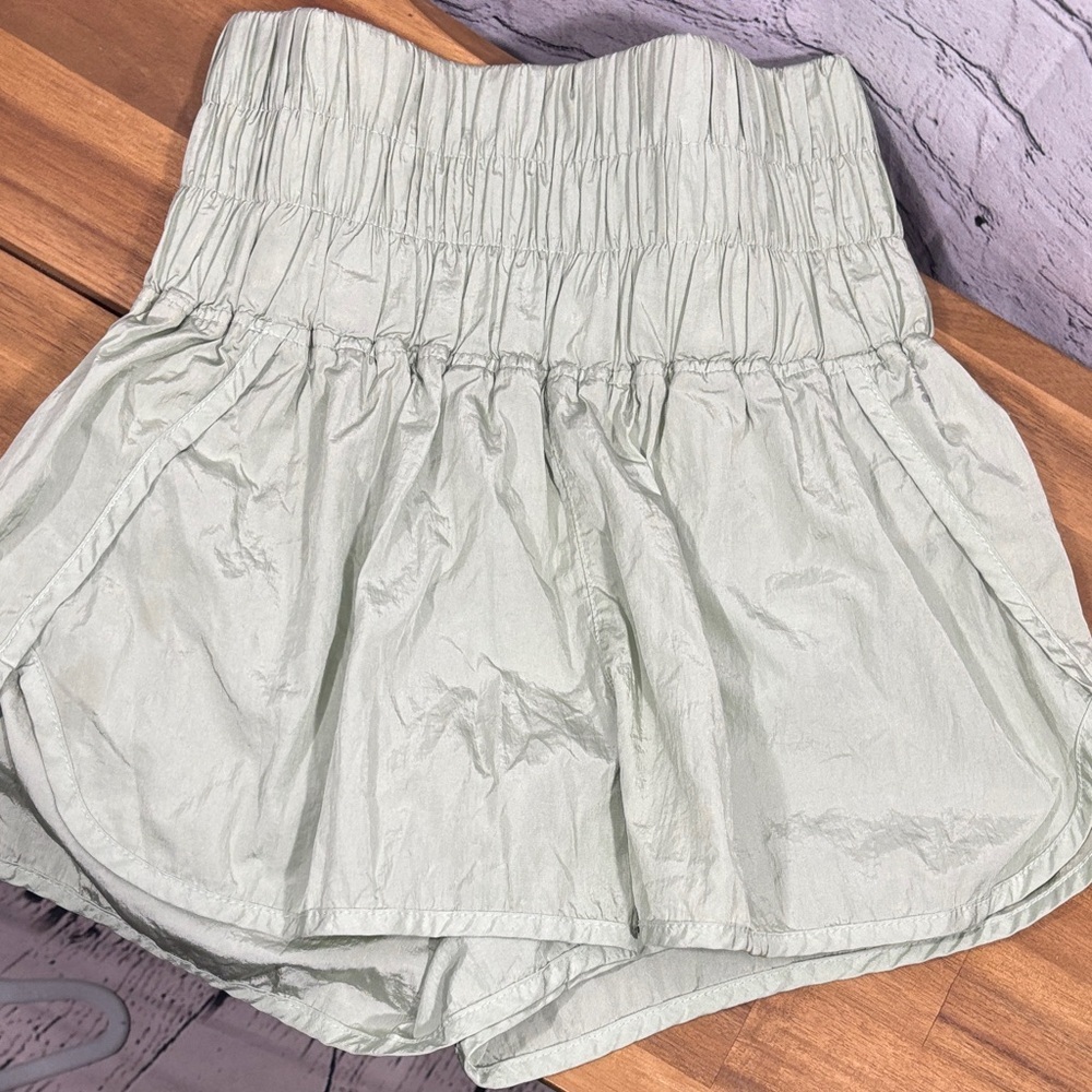 FP Movement by Free People High-Waisted Light Gray Shorts